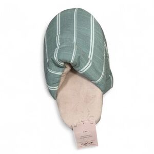 Auden Blue Green Striped Slippers Size Small New with Tags